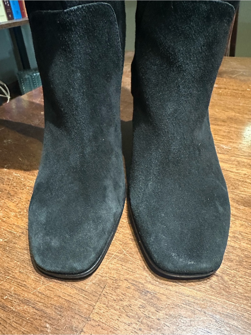 Dolce Vita Black Suede Knee High Boots Sz 9.5 Block Heel Side Zip - Picture 10 of 14